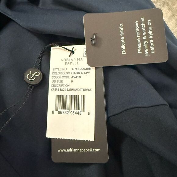 NWT Adrianna Papell Women's Crepe Back Satin Short Dress-X15 - Picture 6 of 6